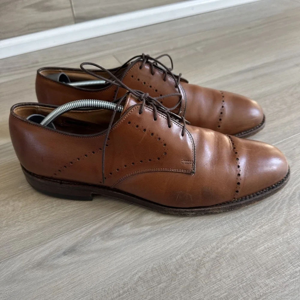 Allen‎ Edmonds Shoes Troy Walnut Chestnut Brown Cap Toe Oxford Dress Men's 10 D